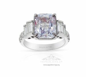 white sapphire engagement ring